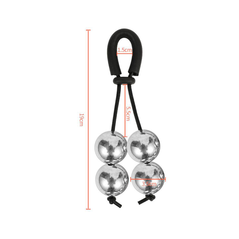 Targa metalica pentru penis-Quad-Ball Negru